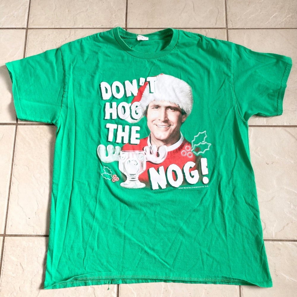 Christmas Vacation Clark Griswold Don't Hog the Nog T Shirt Funny‎ Holiday Tee